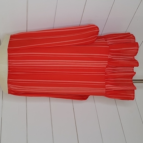 NWT Copper Key small red white stripe drop waisted mini dress - Picture 2 of 5